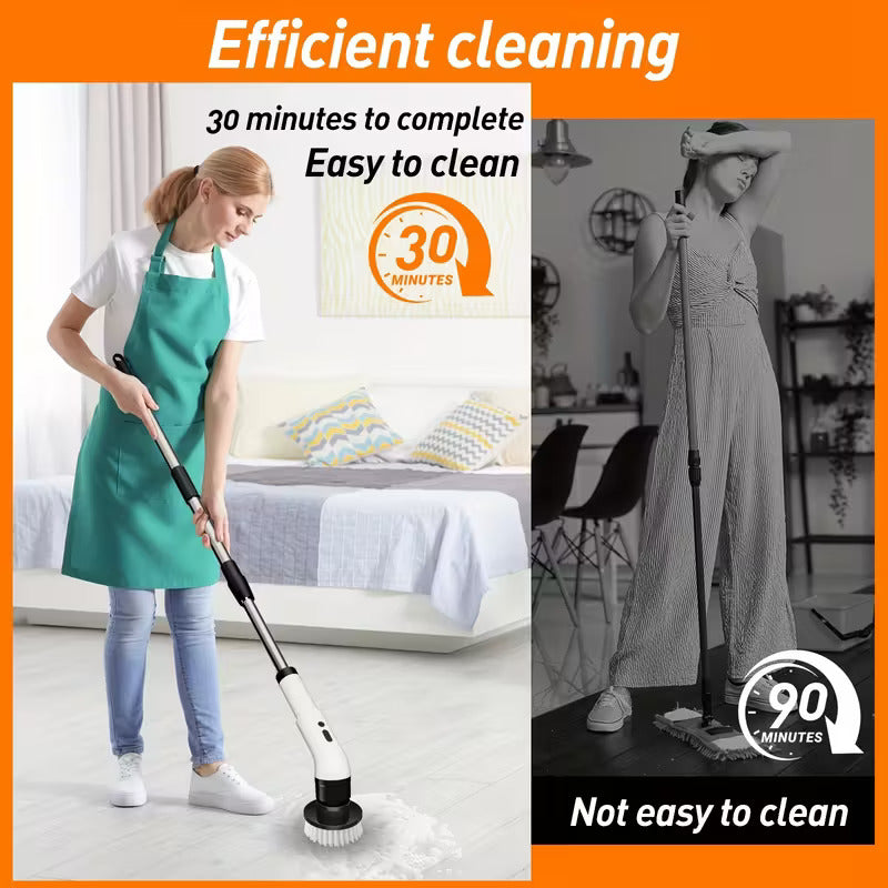 Person cleaning a room with a vacuum cleaner, emphasizing efficiency and ease of cleaning.