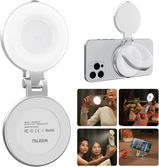 Magnetic Selfie Ring Light with Mirror