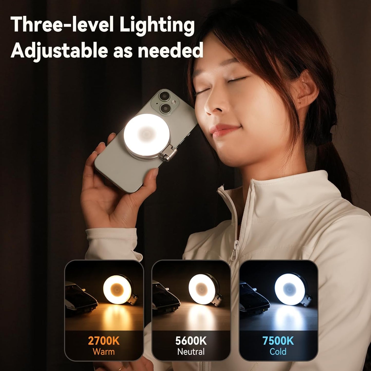 Magnetic Selfie Ring Light with Mirror