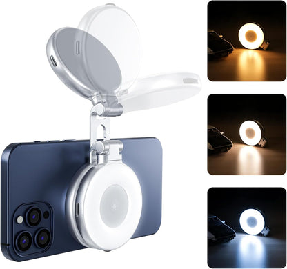 Magnetic Selfie Ring Light with Mirror
